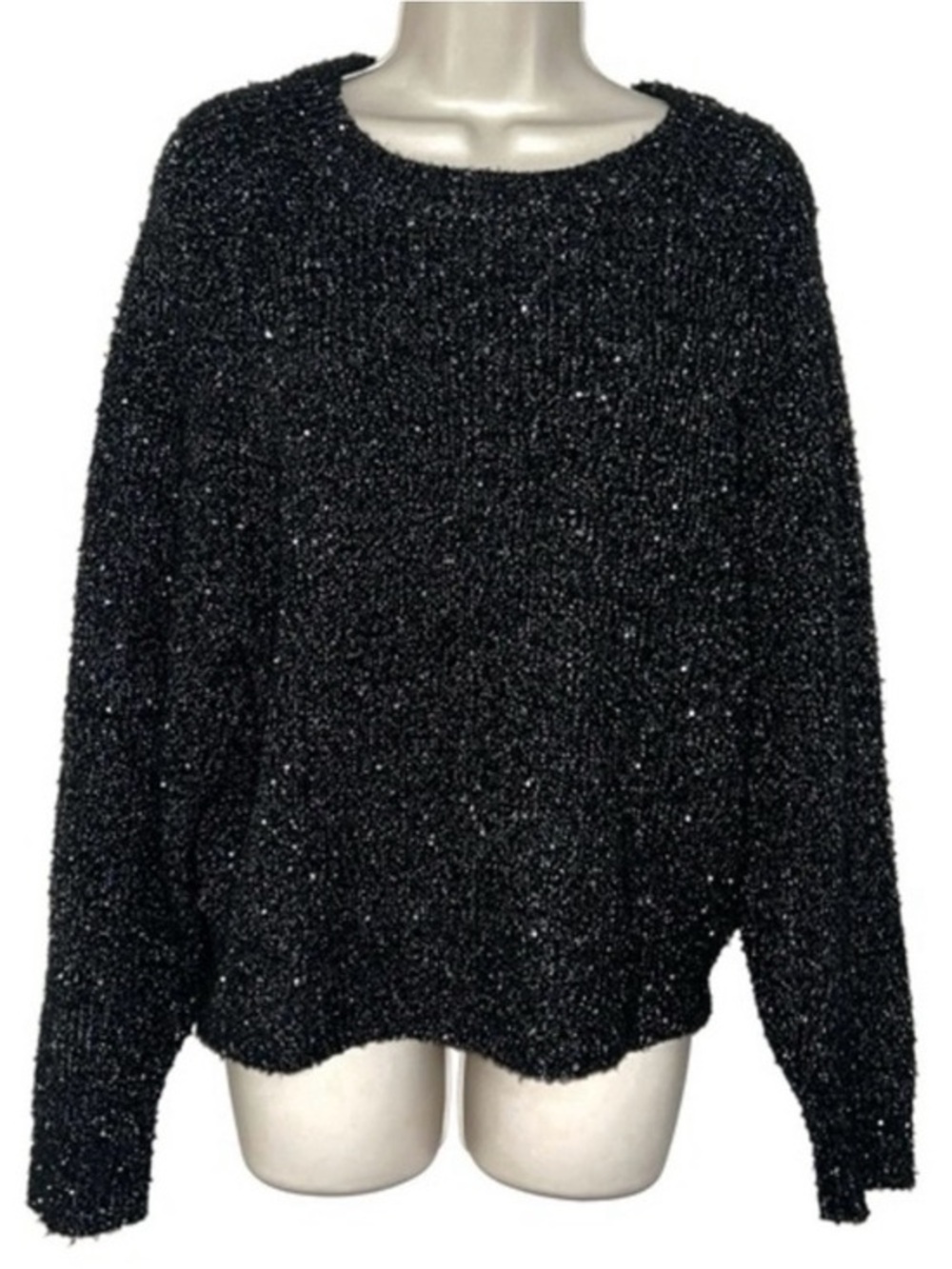 Express Black Sparkle Crewneck Sweater